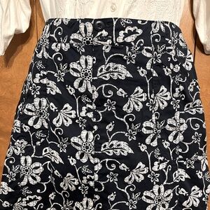 Navy and White Cotton Skort